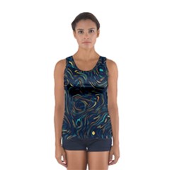 Colorful Abstract Pattern Creative Colorful Line Linear Background Sport Tank Top  by Pakjumat