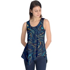 Colorful Abstract Pattern Creative Colorful Line Linear Background Sleeveless Tunic by Pakjumat