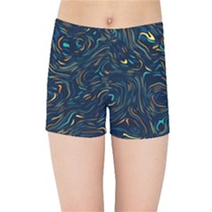 Colorful Abstract Pattern Creative Colorful Line Linear Background Kids  Sports Shorts by Pakjumat