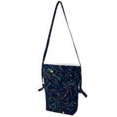 Colorful Abstract Pattern Creative Colorful Line Linear Background Folding Shoulder Bag by Pakjumat