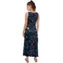 Colorful Abstract Pattern Creative Colorful Line Linear Background V-Neck Chiffon Maxi Dress View2