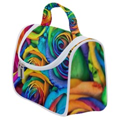 Colorful Roses Bouquet Rainbow Satchel Handbag by Pakjumat