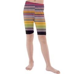 Neopolitan Horizontal Lines Strokes Kids  Mid Length Swim Shorts by Pakjumat