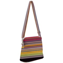 Neopolitan Horizontal Lines Strokes Zipper Messenger Bag by Pakjumat