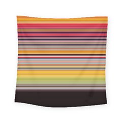 Neopolitan Horizontal Lines Strokes Square Tapestry (small) by Pakjumat