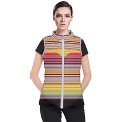 Neopolitan Horizontal Lines Strokes Women s Puffer Vest by Pakjumat