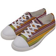 Neopolitan Horizontal Lines Strokes Men s Low Top Canvas Sneakers by Pakjumat