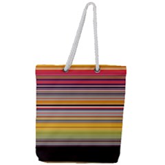 Neopolitan Horizontal Lines Strokes Full Print Rope Handle Tote (large) by Pakjumat