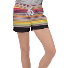 Neopolitan Horizontal Lines Strokes Women s Velour Lounge Shorts by Pakjumat