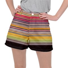 Neopolitan Horizontal Lines Strokes Women s Ripstop Shorts by Pakjumat