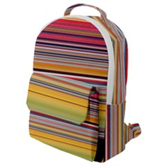 Neopolitan Horizontal Lines Strokes Flap Pocket Backpack (small) by Pakjumat