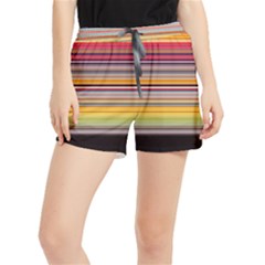 Neopolitan Horizontal Lines Strokes Women s Runner Shorts by Pakjumat