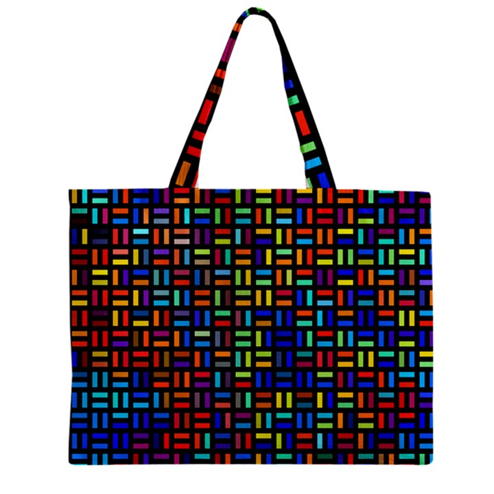 Geometric Colorful Square Rectangle Zipper Mini Tote Bag