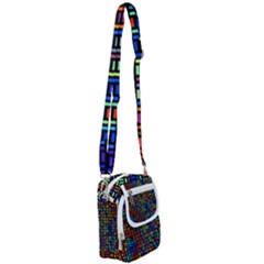 Geometric Colorful Square Rectangle Shoulder Strap Belt Bag by Pakjumat