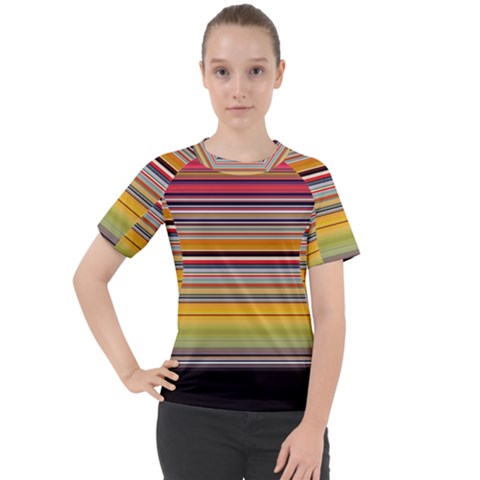 Neopolitan Horizontal Lines Strokes Women s Sport Raglan T-shirt by Pakjumat