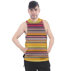 Neopolitan Horizontal Lines Strokes Men s Sleeveless Hoodie by Pakjumat