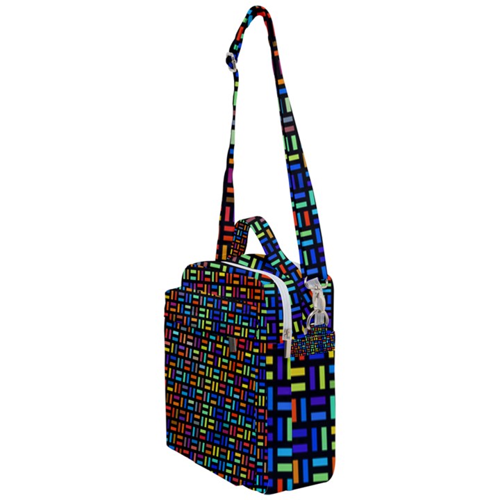 Geometric Colorful Square Rectangle Crossbody Day Bag