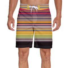 Neopolitan Horizontal Lines Strokes Men s Beach Shorts by Pakjumat