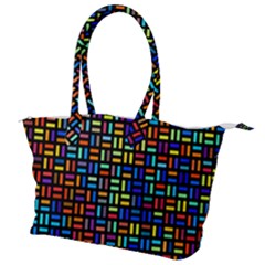 Geometric Colorful Square Rectangle Canvas Shoulder Bag by Pakjumat