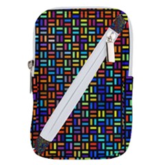 Geometric Colorful Square Rectangle Belt Pouch Bag (small)