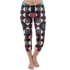 Symmetry Geometric Pattern Texture Capri Winter Leggings  by Pakjumat