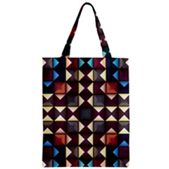 Symmetry Geometric Pattern Texture Zipper Classic Tote Bag by Pakjumat