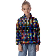 Geometric Colorful Square Rectangle Kids  Half Zip Hoodie