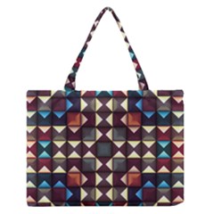 Symmetry Geometric Pattern Texture Zipper Medium Tote Bag by Pakjumat