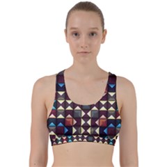 Symmetry Geometric Pattern Texture Back Weave Sports Bra by Pakjumat