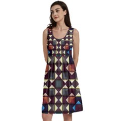 Symmetry Geometric Pattern Texture Classic Skater Dress by Pakjumat