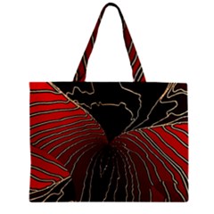 Red Gold Black Voracious Plant Leaf Zipper Mini Tote Bag by Pakjumat