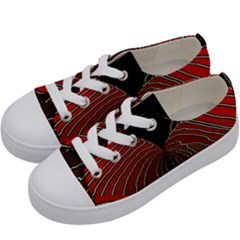 Red Gold Black Voracious Plant Leaf Kids  Low Top Canvas Sneakers by Pakjumat