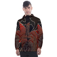 Red Gold Black Voracious Plant Leaf Men s Front Pocket Pullover Windbreaker