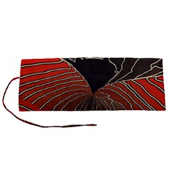 Red Gold Black Voracious Plant Leaf Roll Up Canvas Pencil Holder (s) by Pakjumat