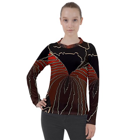 Red Gold Black Voracious Plant Leaf Women s Pique Long Sleeve T-shirt by Pakjumat