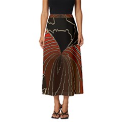 Red Gold Black Voracious Plant Leaf Classic Midi Chiffon Skirt by Pakjumat