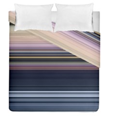 Horizontal Line Strokes Color Lines Duvet Cover Double Side (queen Size) by Pakjumat