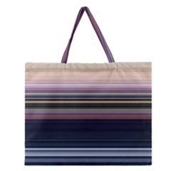 Horizontal Line Strokes Color Lines Zipper Large Tote Bag by Pakjumat