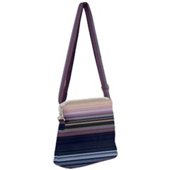 Horizontal Line Strokes Color Lines Zipper Messenger Bag by Pakjumat