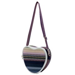 Horizontal Line Strokes Color Lines Heart Shoulder Bag by Pakjumat