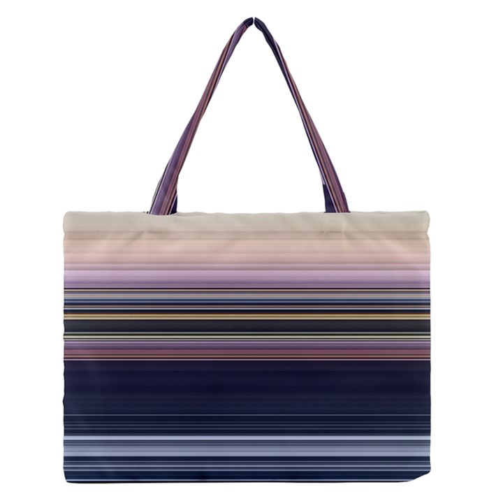 Horizontal Line Strokes Color Lines Zipper Medium Tote Bag