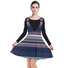 Horizontal Line Strokes Color Lines Plunge Pinafore Dress by Pakjumat