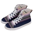 Horizontal Line Strokes Color Lines Women s Hi-Top Skate Sneakers View2