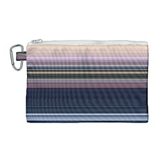 Horizontal Line Strokes Color Lines Canvas Cosmetic Bag (large) by Pakjumat