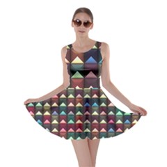 Diamond Geometric Square Design Pattern Skater Dress by Pakjumat