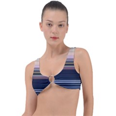 Horizontal Line Strokes Color Lines Ring Detail Bikini Top by Pakjumat