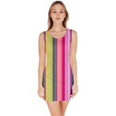 Pastel Colors Striped Pattern Bodycon Dress by Pakjumat