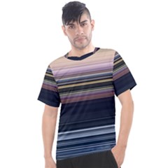 Horizontal Line Strokes Color Lines Men s Sport Top by Pakjumat