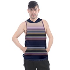 Horizontal Line Strokes Color Lines Men s Sleeveless Hoodie by Pakjumat