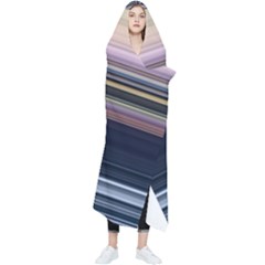 Horizontal Line Strokes Color Lines Wearable Blanket by Pakjumat